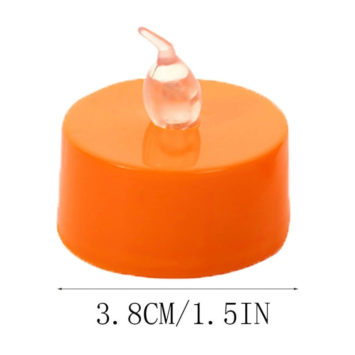 Halloween 12Pack Orange Tea Light Candles Battery Powered LED Tea Lights with Warm White Pumpkins for Halloween
