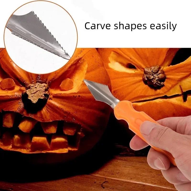 7-Piece Pumpkin Carving Kit – Stainless Steel Halloween Tools with Storage Bag